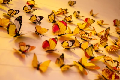 Vibrant Yellow Butterflies: A Stunning Wall Decoration