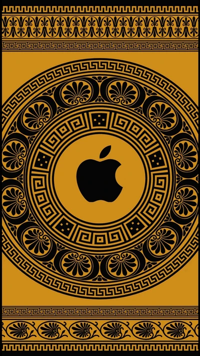 pomme, grèce, grec, logo, motif