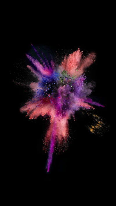 Explosion de couleurs vives sur fond noir