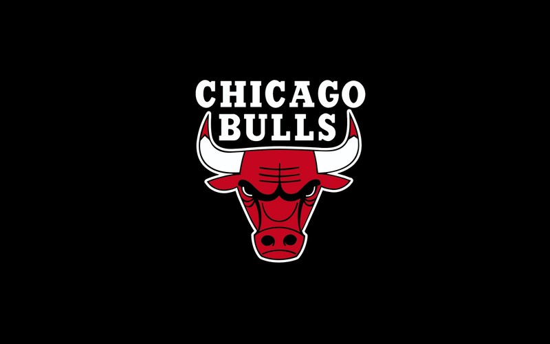 Логотип чикаго буллс на черном фоне (корзина, чикаго буллс, chicago bulls)