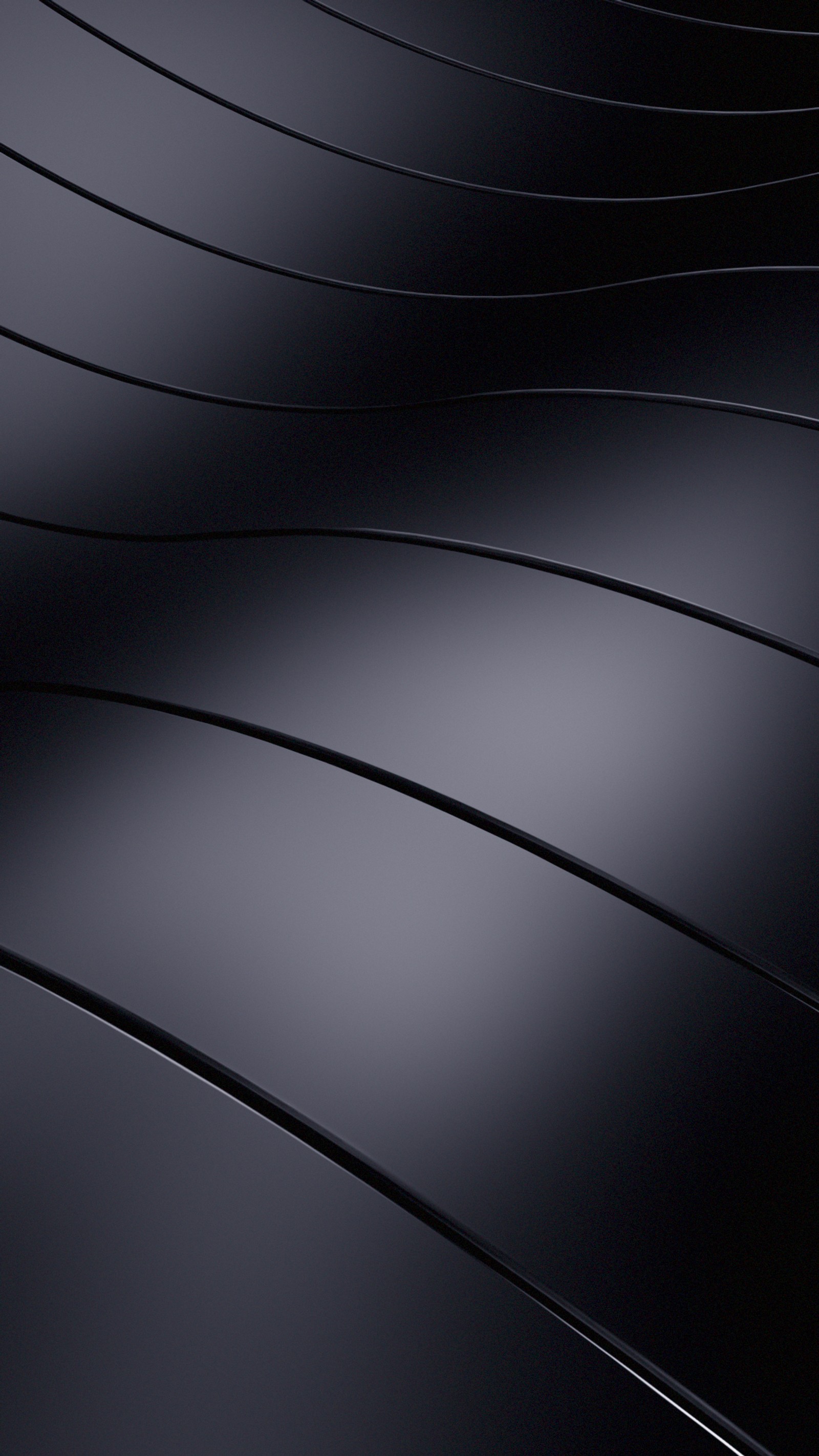 A close up of a black background with a curved design (abstract, gray, light, s7, silver)