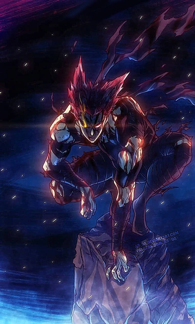 Garou : Le redoutable chasseur de héros de One Punch Man dans une pose dynamique