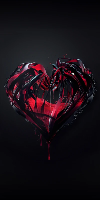 Abstract Black Heart: A Symbol of Love