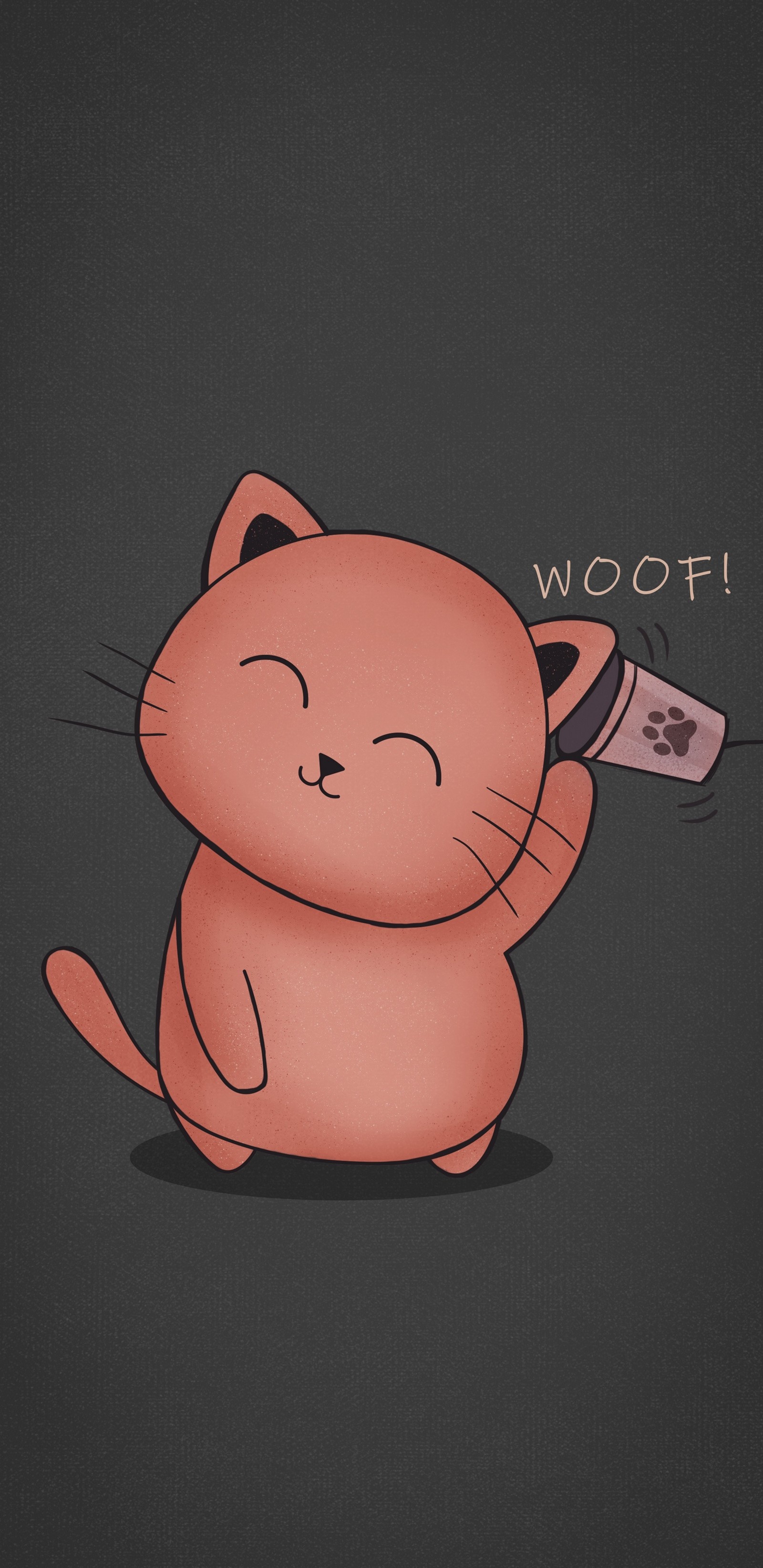 Un gato de dibujos animados sosteniendo un teléfono celular en su oído (dibujos animados, lindo, hd, teddy, fondo de pantalla)