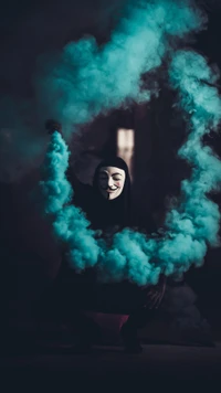 black, flare, mask, maskguy, smoke wallpaper