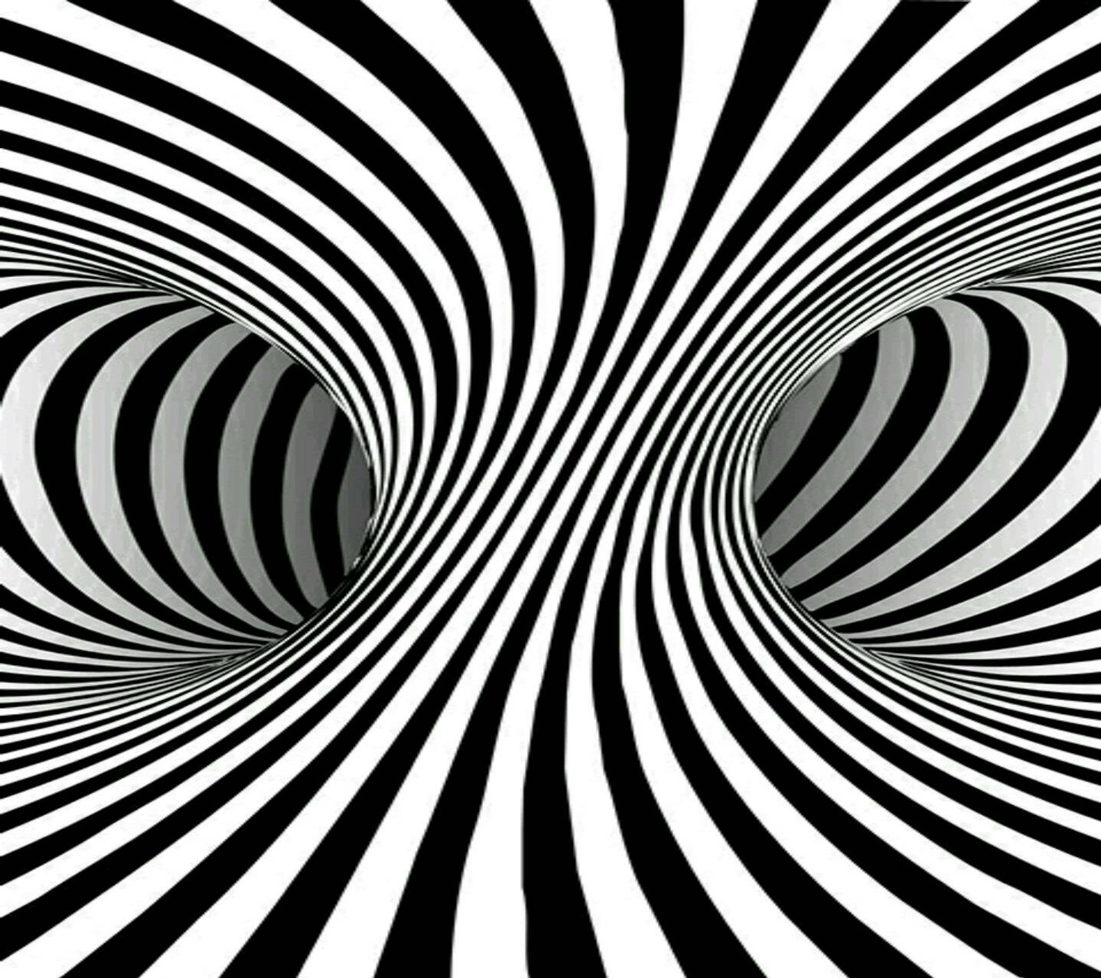 A black and white striped vortex with a black and white background (abstract, designed, zebra)