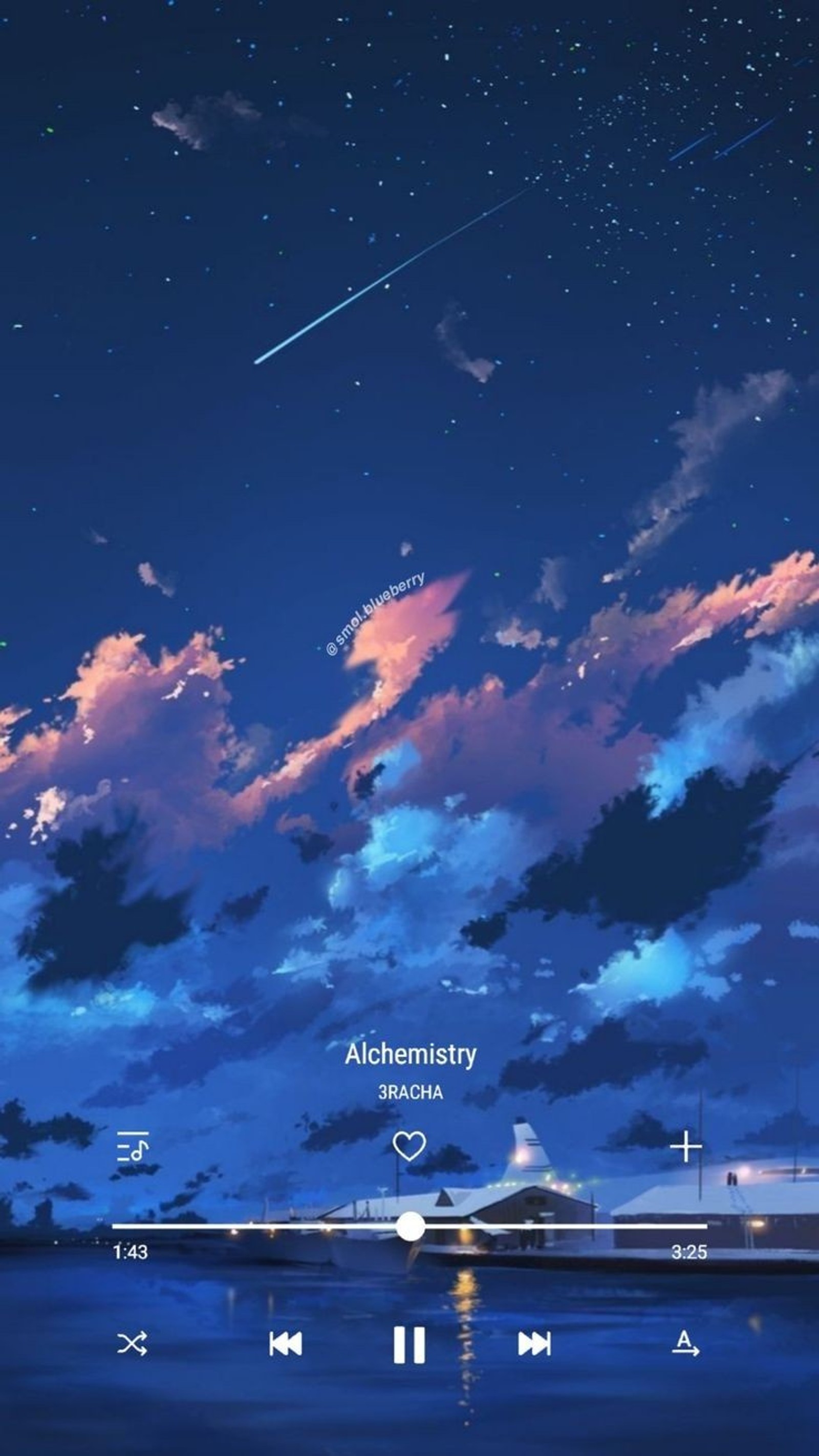 aesthetic, anime, blue, music Download Wallpaper