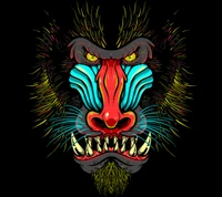 Vibrant Gorilla Face Design in HD