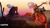 Snapfire: The Firebrand Hero of Dota 2 on a Fiery Mount