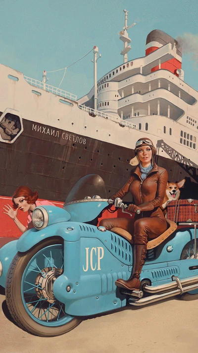 Vintage Adventure: A Stylish Ride by the Sea