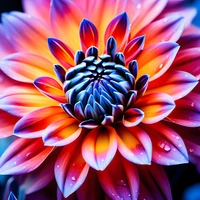 Macro vibrant d'une élégante fleur de dahlias