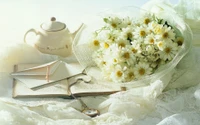 fleurs coupées, nature morte, arrangement floral, fleuristerie, bouquet de fleurs