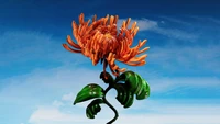 Vibrant Orange Flower Against a Clear Blue Sky