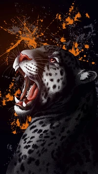 Roaring Leopard: A Fierce Embrace of Darkness and Art