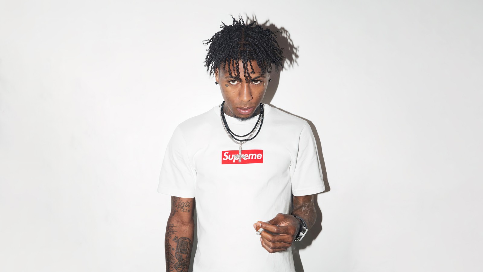 Скачать обои нба йонгбой, nba youngboy, supreme, американский рэпер, янгбой никогда не сломается снова