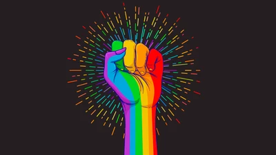 Vibrant Rainbow Fist: A Symbol of LGBTQ Empowerment