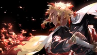 kyoujurou rengoku, kimetsu no yaiba, tueur de démons kimetsu no yaiba, demon slayer kimetsu no yaiba, anime