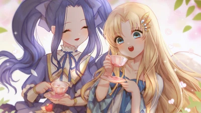 Melty and Raphtalia Enjoying Tea Together