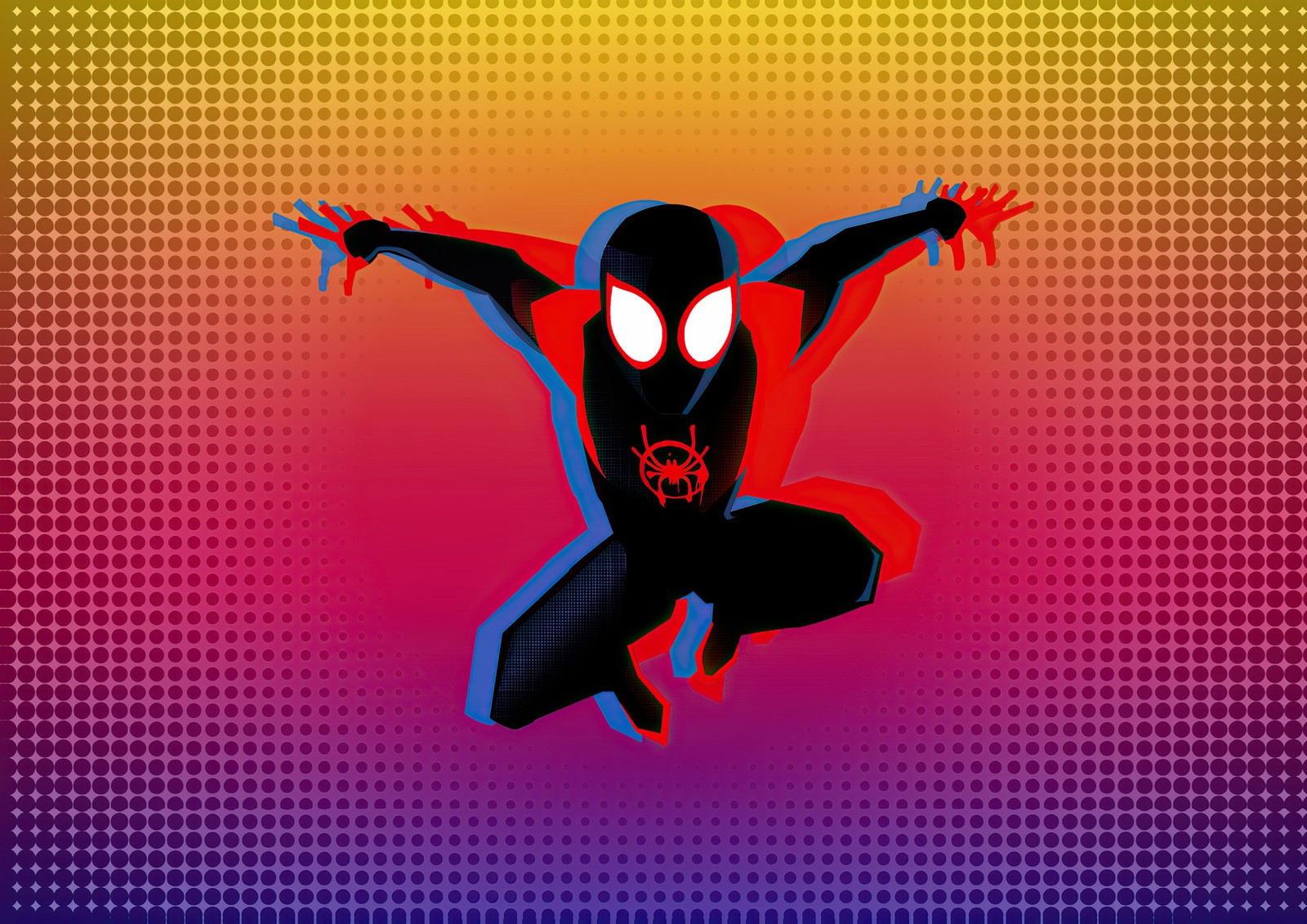 Homme araignée dans le spider-verse (miles morales, spider man, marvel comics, super héros marvel, marvel superheroes)