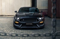 Elegante Ford Mustang Shelby GT350 negro con postura agresiva