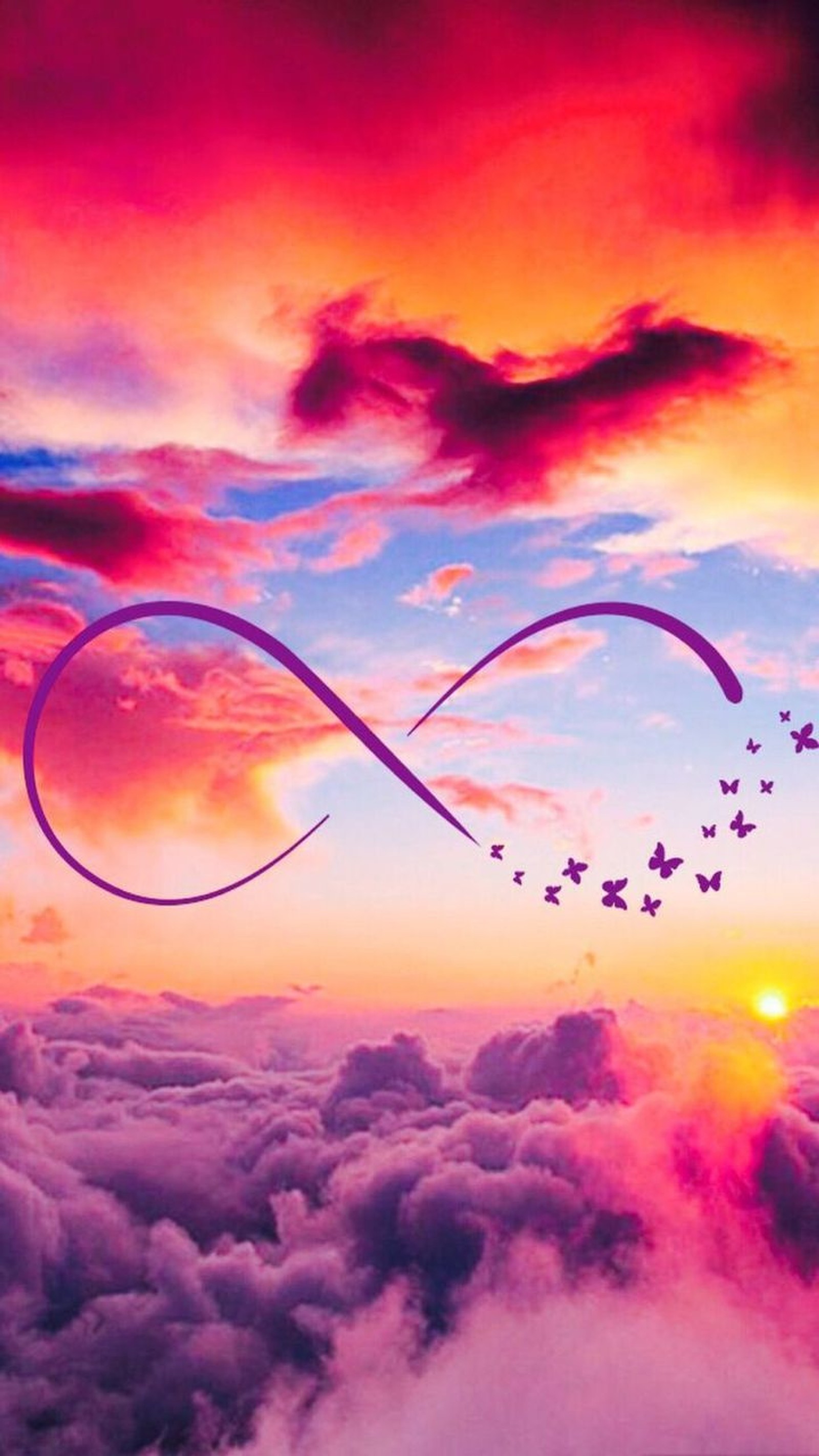 butterfly, infinity, sky Download Wallpaper