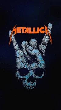 Logo de Metallica avec crâne et cornes de diable