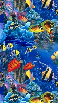 Vibrant Underwater Ecosystem Featuring Colorful Fish and Coral Reefs