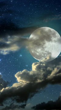 full moon, night, sky wallpaper