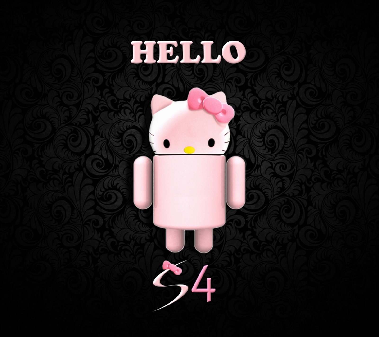 Скачать обои галактика, хелло китти, hello kitty, s4, samsung