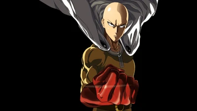 Saitama de One Punch Man : Prêt à Frapper dans un Royaume Sombre