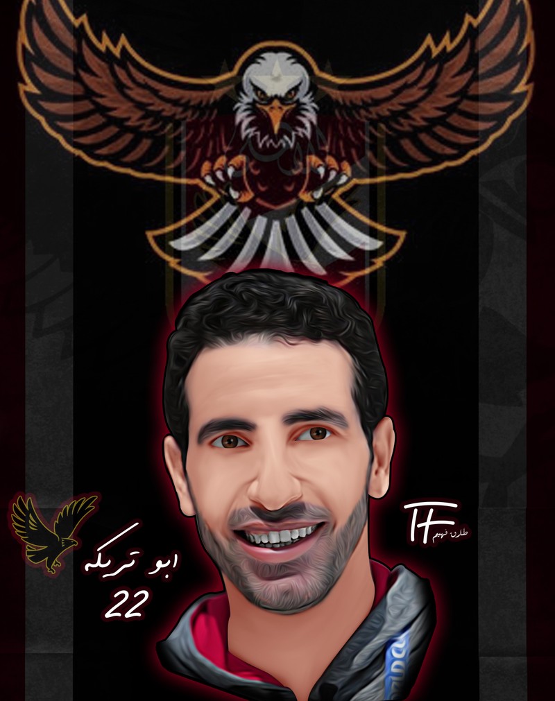 Близкий план мужчины с белоголовым орлом на голове (74, aboutrika, алахли, alahly, elmageco)