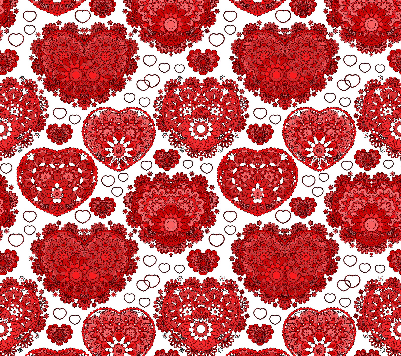 A close up of a bunch of red hearts on a white background (abstract, art, flowers, hearts, red)