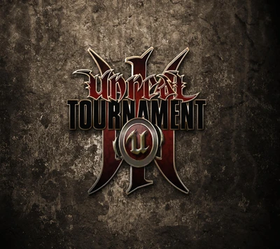 Unreal Tournament III-Logo auf einem strukturierten Hintergrund