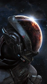 Mass Effect Andromeda: Armadura N7 contra un planeta distante en la oscuridad cósmica