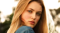 Stunning Blond Model with Long Hair and Natural Beauty