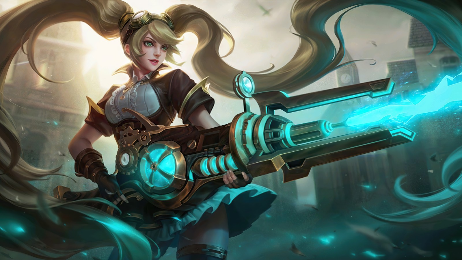 Une femme avec une grande épée à la main (layla, rénové, mobile legends, bang bang, mlbb)