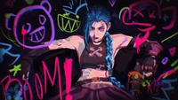 Jinx aus Arcane: Ein Lebendiges Porträt von Chaos und Unfug