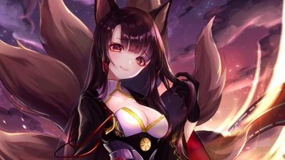 Akagi d'Azur Lane : Beauté Anime Énigmatique