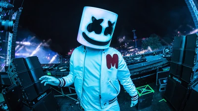 диджей, marshmello, жить, концерт, знаменитость