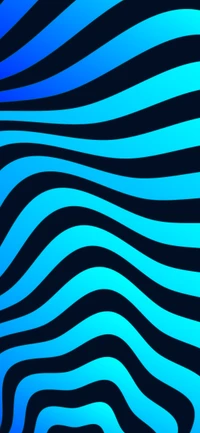 Symmetrical Electric Blue Waves on an Azure Background