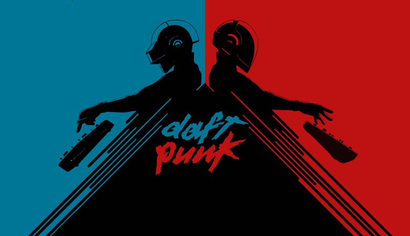 Постер человека с гитарой и шлемом (дафт панк, daft punk, электронный музыкальный дуэт, музыка, обои 4k)