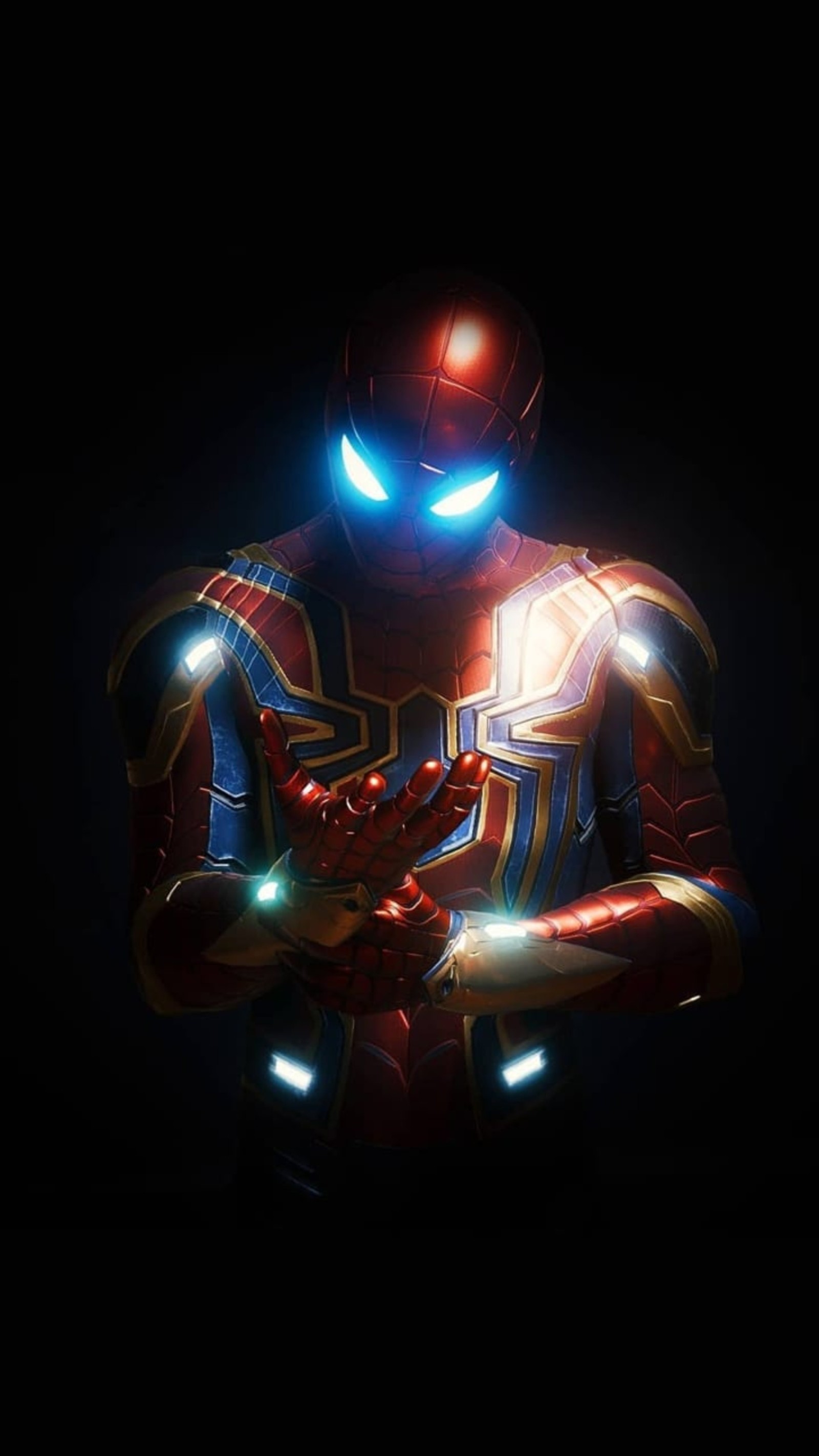 Скачать обои marvel, spider man, iron spider man, tony stark, война бесконечности