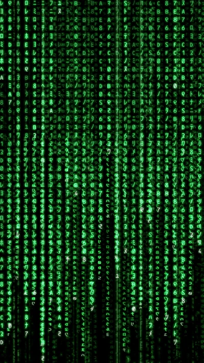 Kaskadierter grüner Code in einer digitalen Matrix