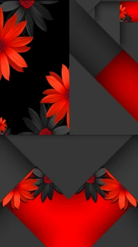 abstrato, preto, flores, material, materialismo