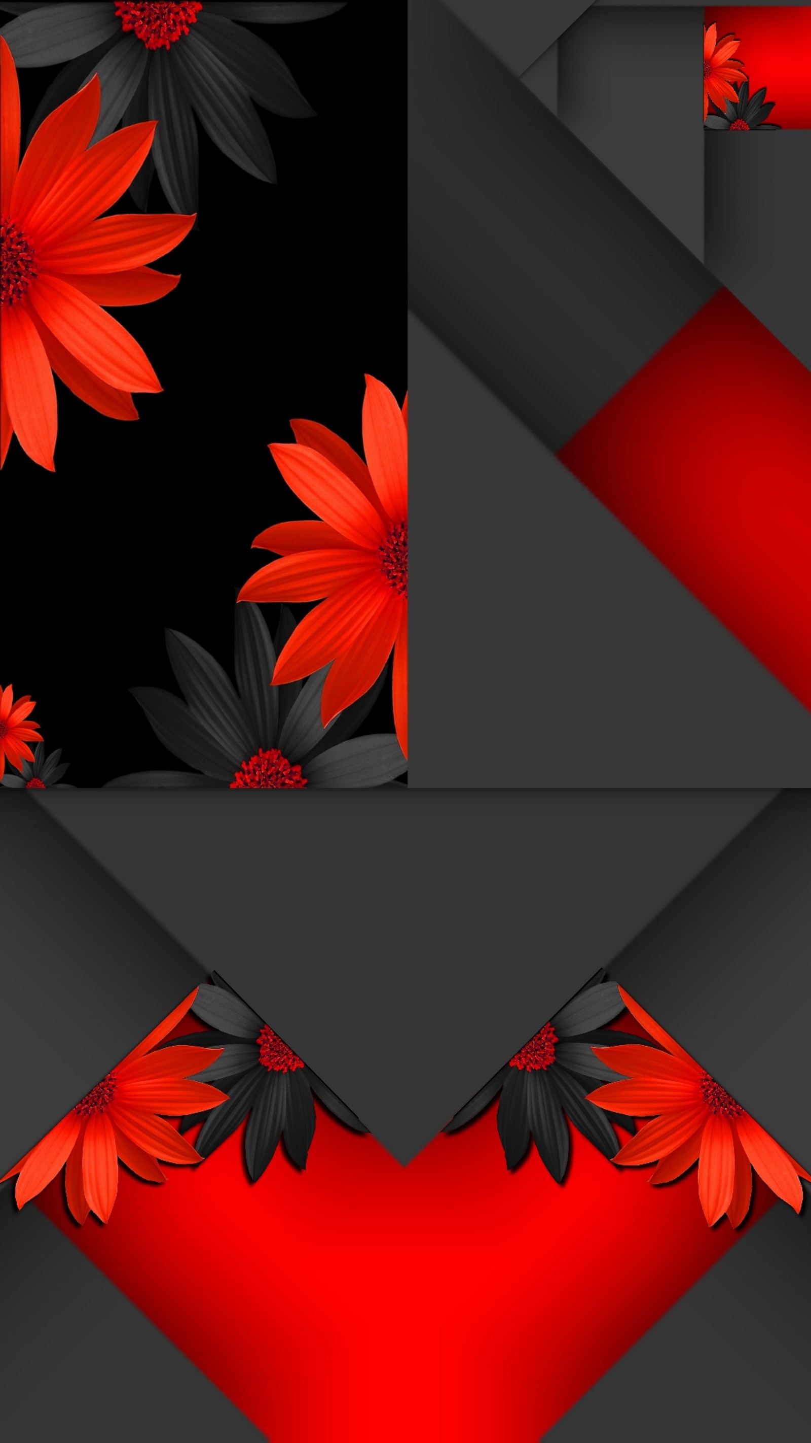 abstract, black, flowers, material, materialism wallpaper