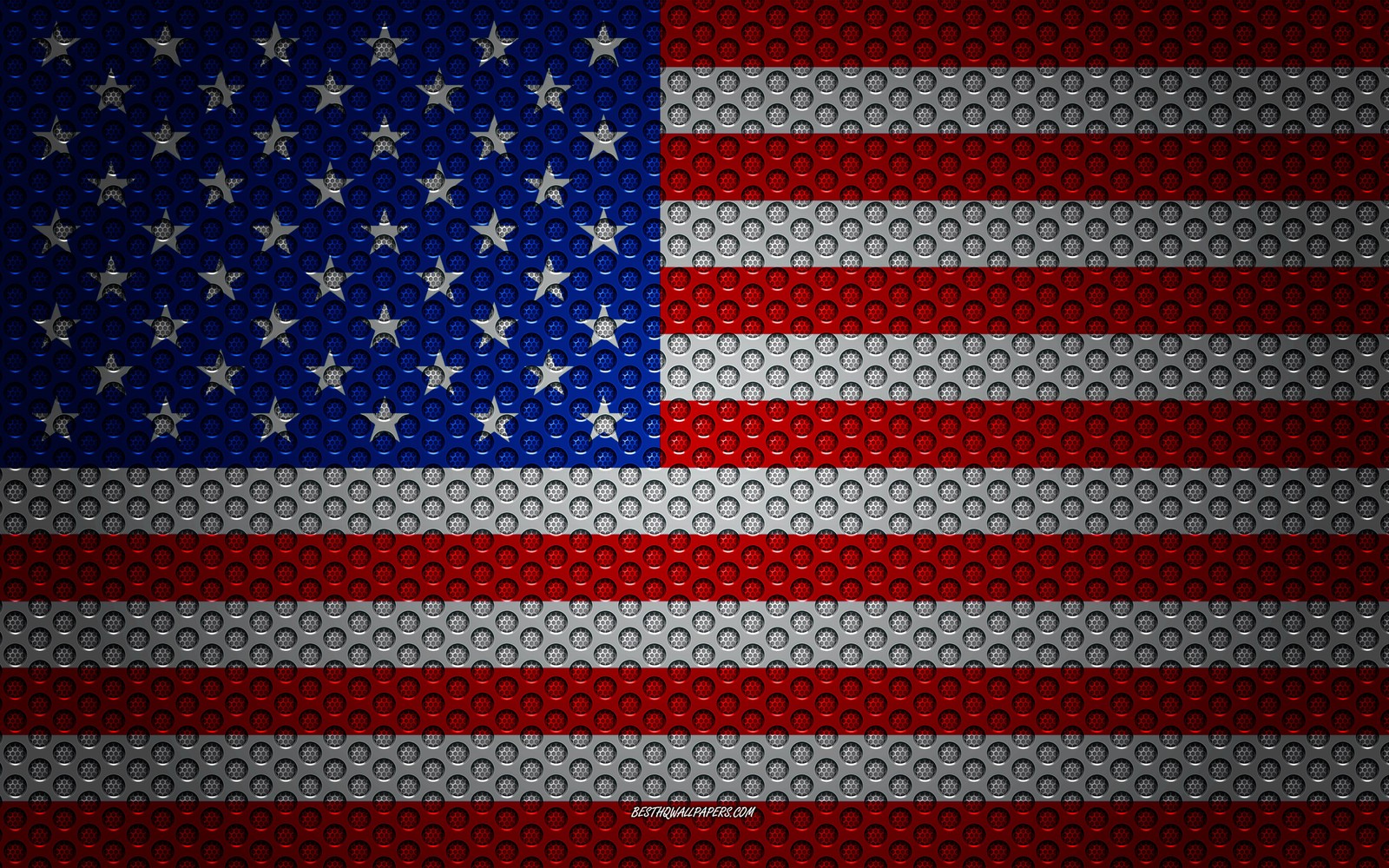 Eine nahaufnahme einer fahne, die aus kreisen besteht (amerikanisch, amerikanische flagge, fahne, man made, vereinigte staaten)