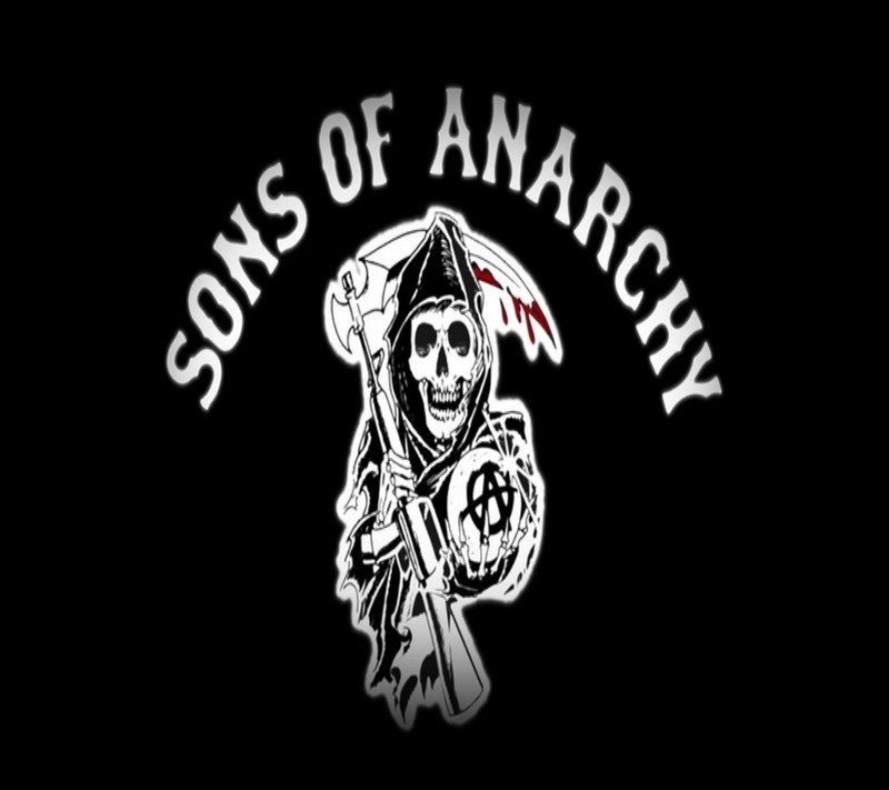 Логотип sons of anarchy на черном фоне (bikie, крутой, развлечения, новый, сын анархии)