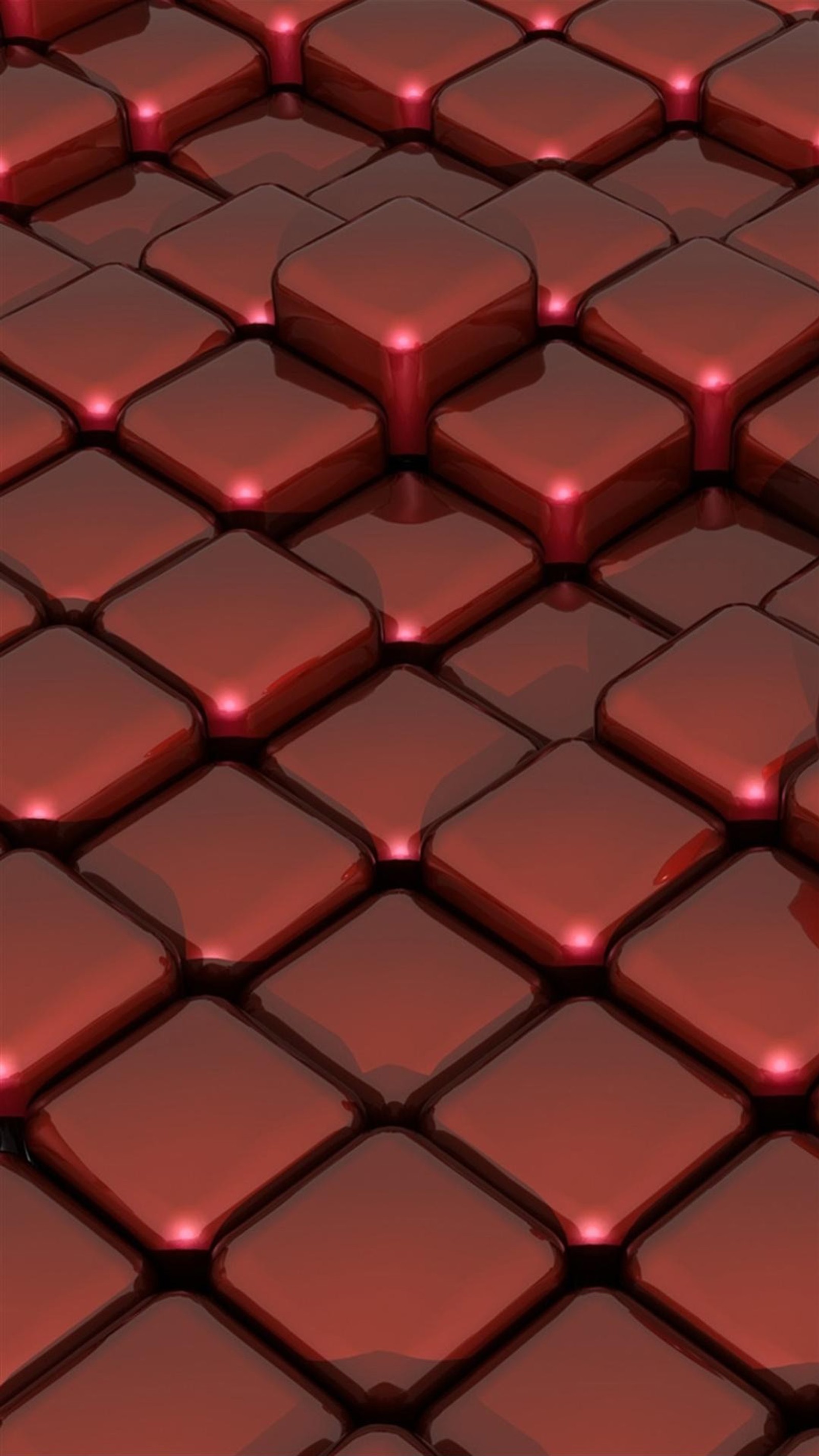 A close up of a red tiled surface with a red light (abstract, design, iphone, note3, note4)