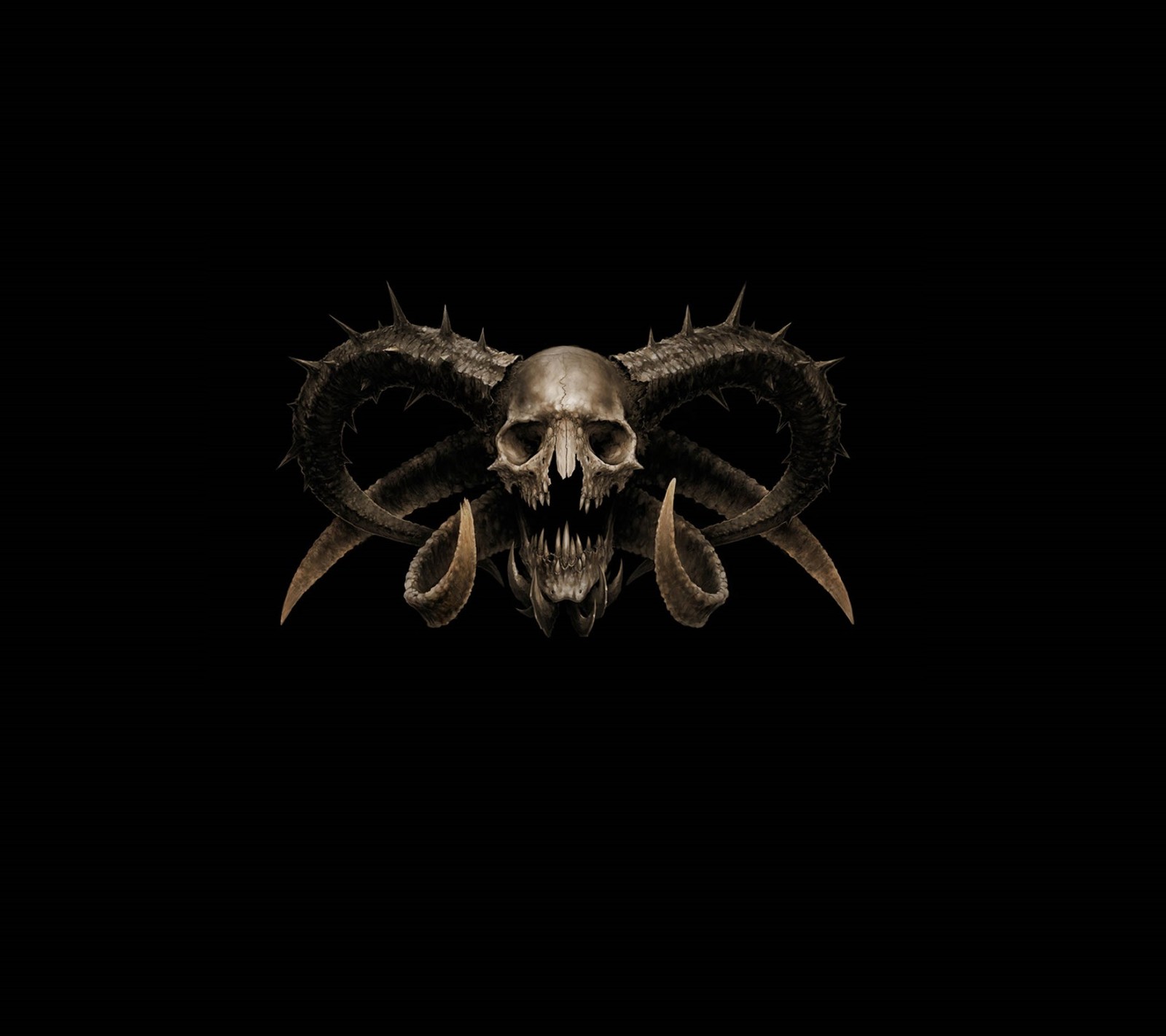 Descargar fondo de pantalla horned, calavera