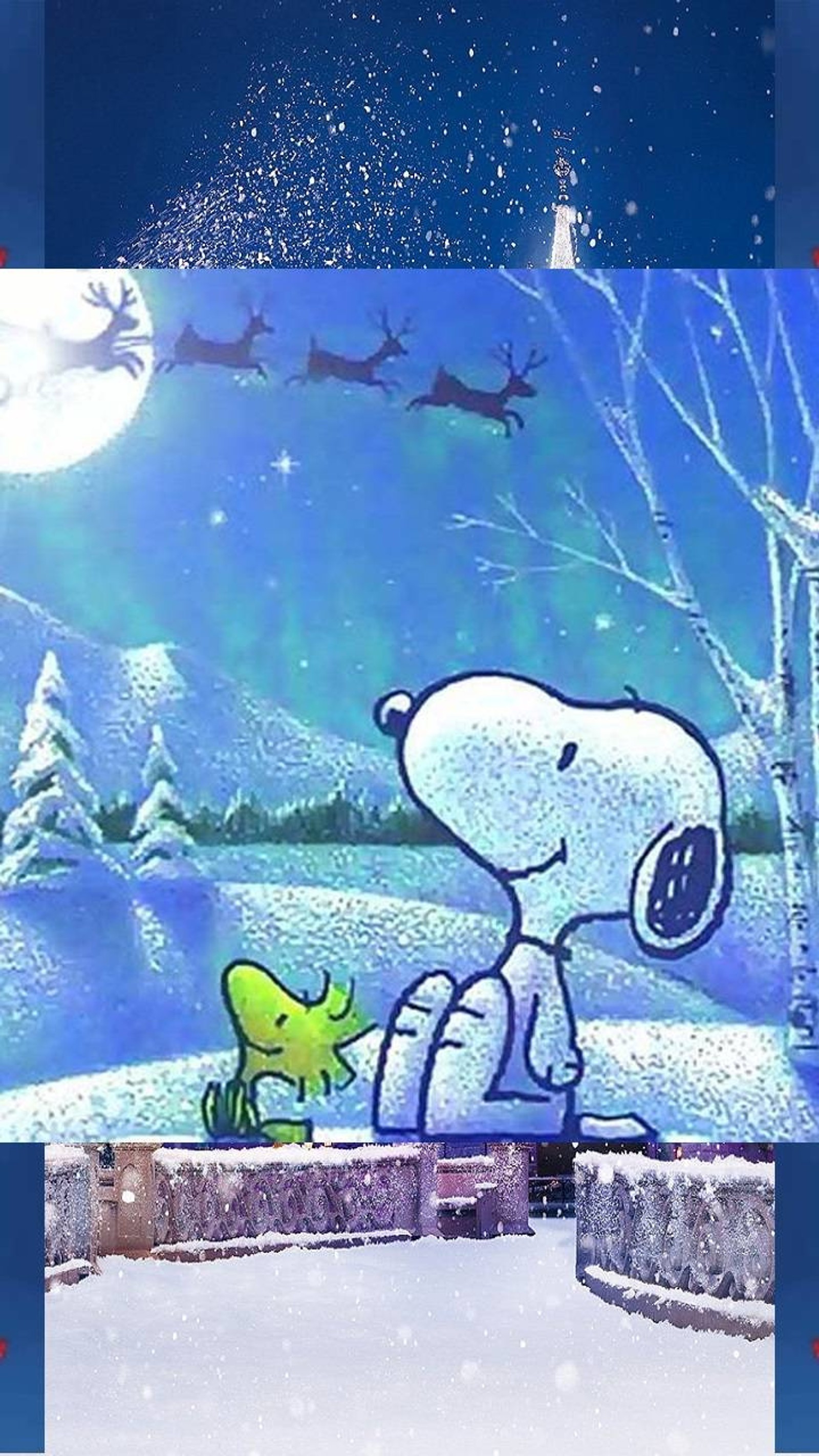 Lade weihnachten, snoopy, woodstock Hintergrund herunter